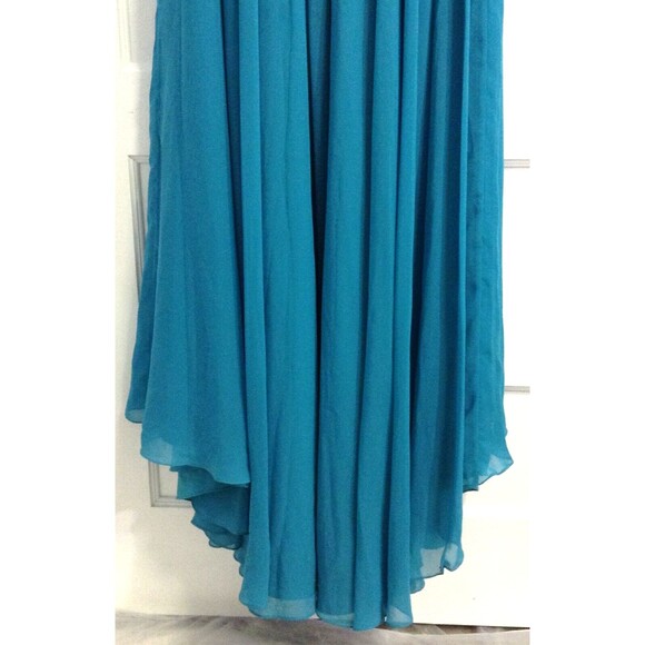 Vtg Ball Gown Dress 8 Turquoise Beaded Sequin Maxi Regency Prom Formal Princess - Picture 13 of 16